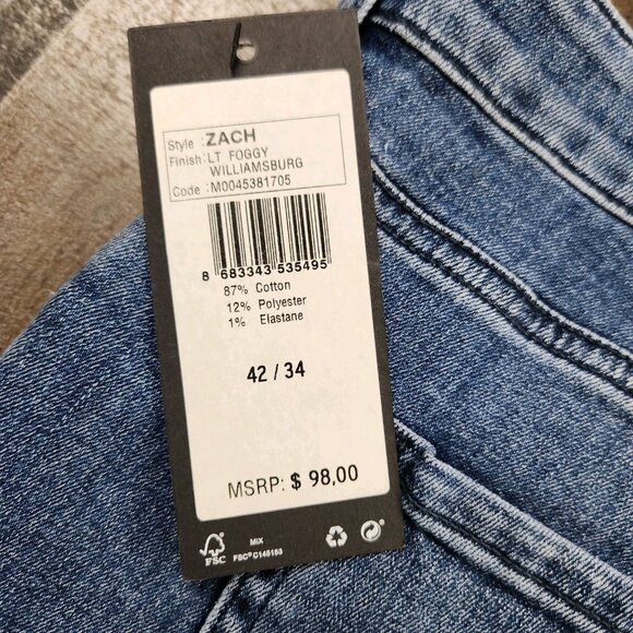 Mens Mavi Zach Straight Leg size 42x34 Mid Rise Blue Denim Jeans - Picture 10 of 11